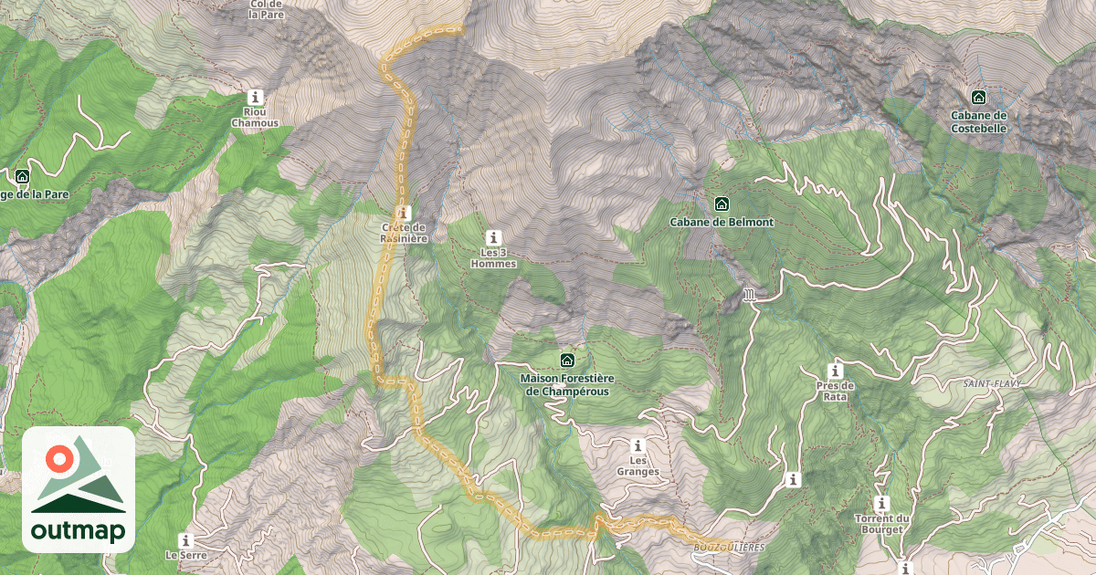 Map of La Chalanche — Bouzoulière