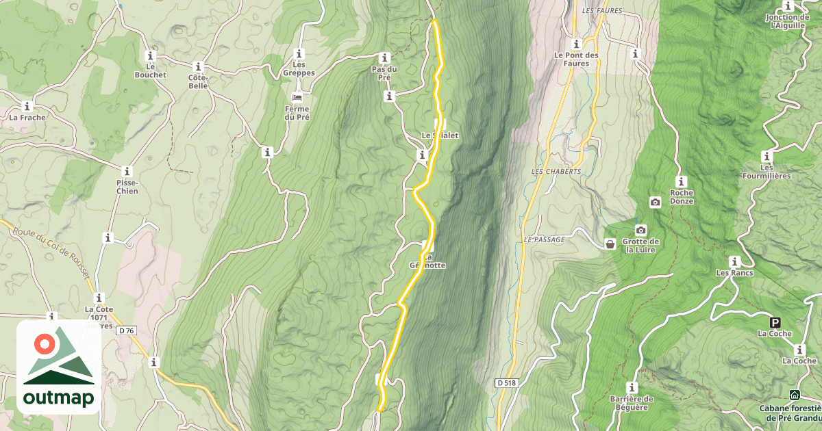 Map of Route forestière de la Trompe
