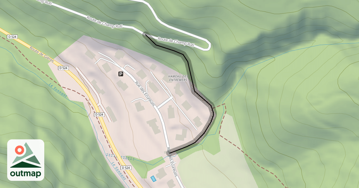 Map of Du Champ Roti vers le Sonnant