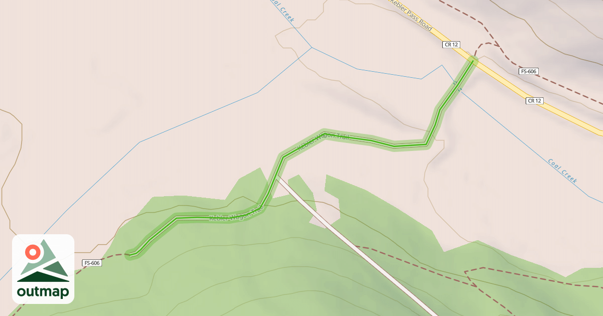 Map of Kebler Wagon Trail