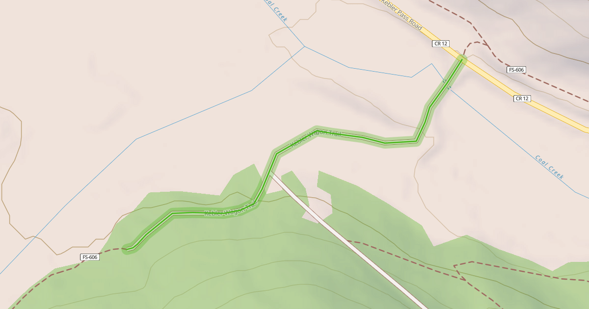 Map preview of Kebler Wagon Trail