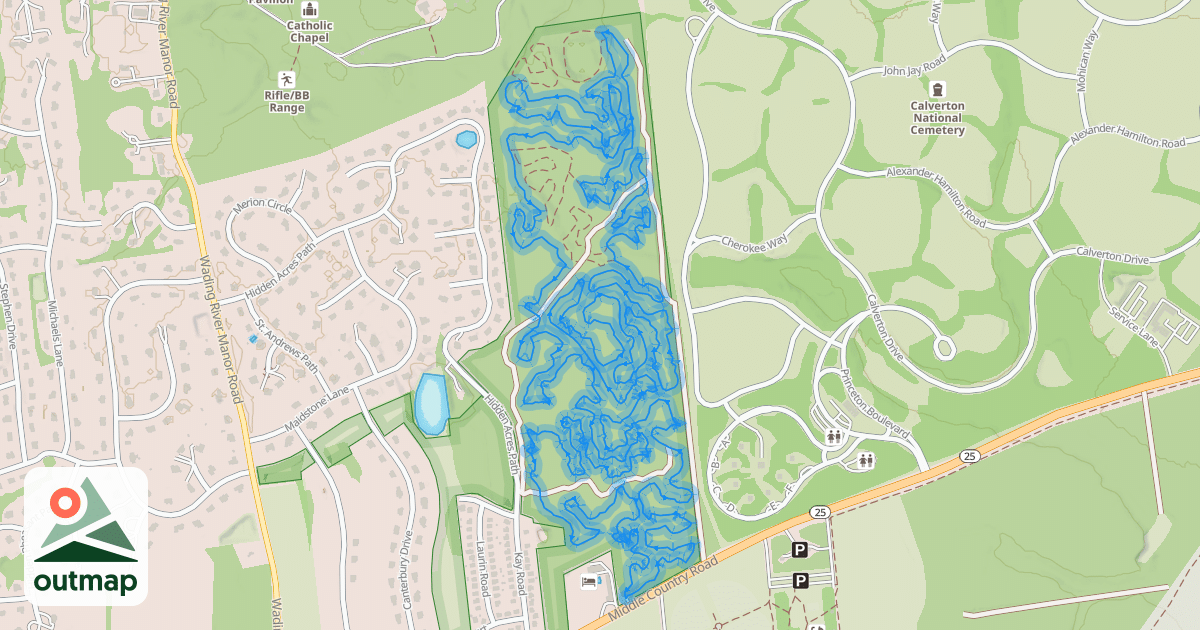 Map of Calverton Mountain Bike Trail