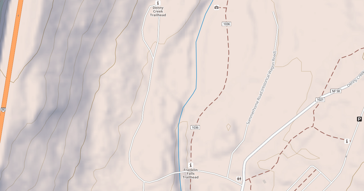 Map preview of FRANKLIN FALLS TRAILHEAD