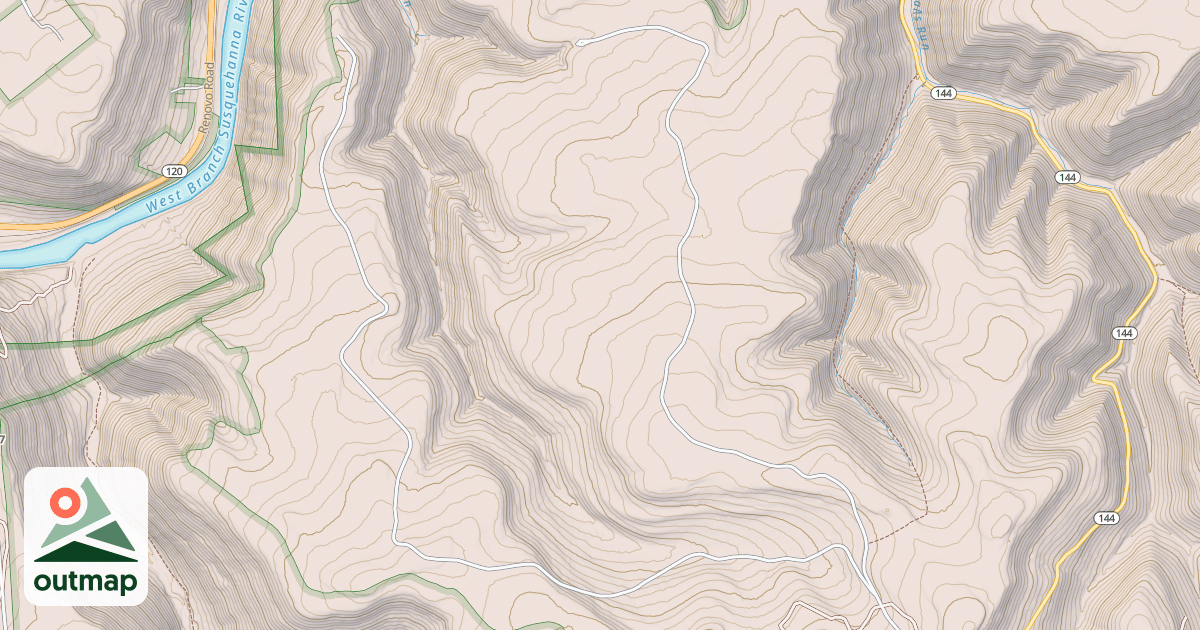 Map of Beech Creek Snowmobile Trails