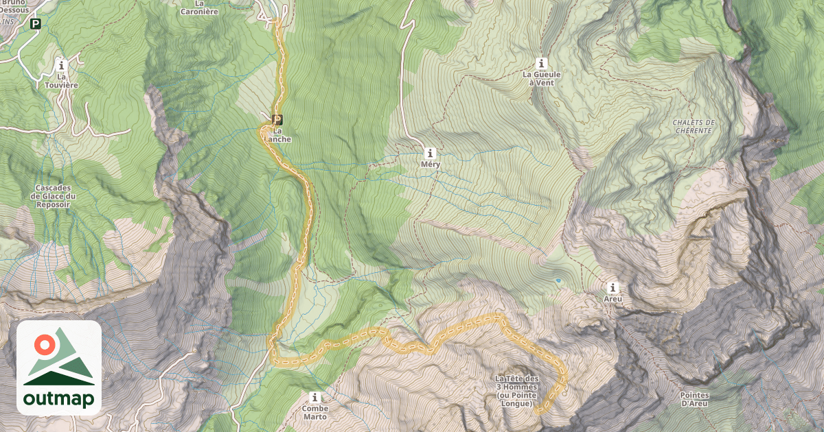 Map of Col des Pointes Longues — Vallon