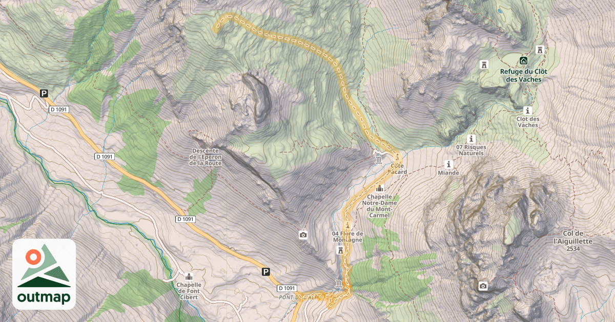 Map of Belvédère de la Guisane — Le Pont de l'Alpe