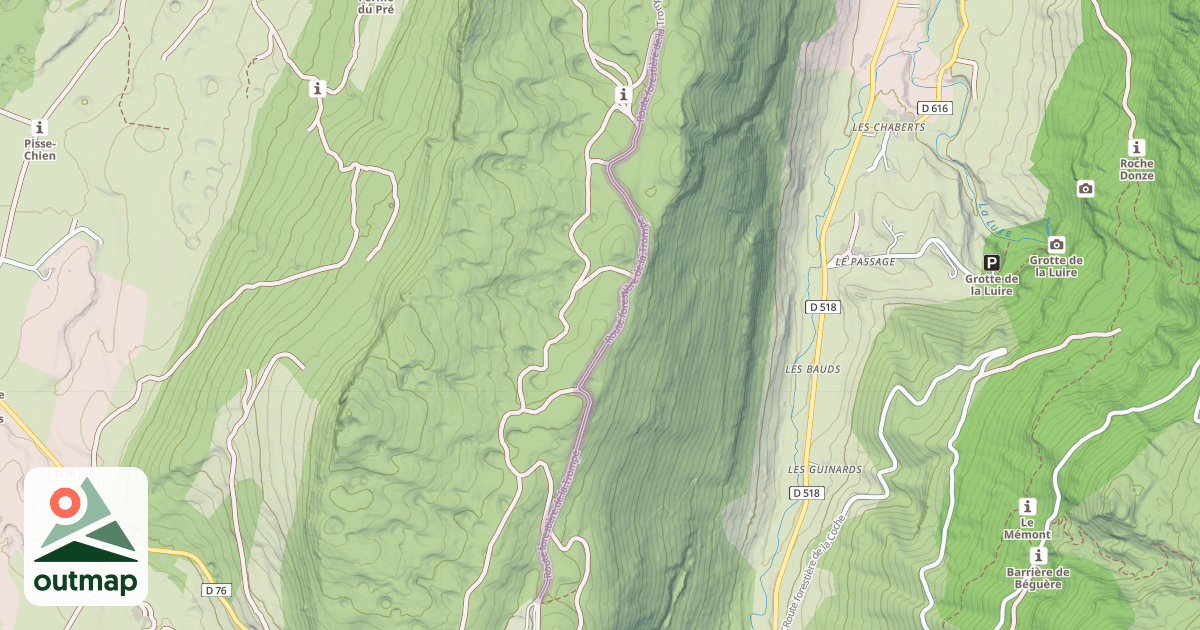 Map of Route forestière de la Trompe