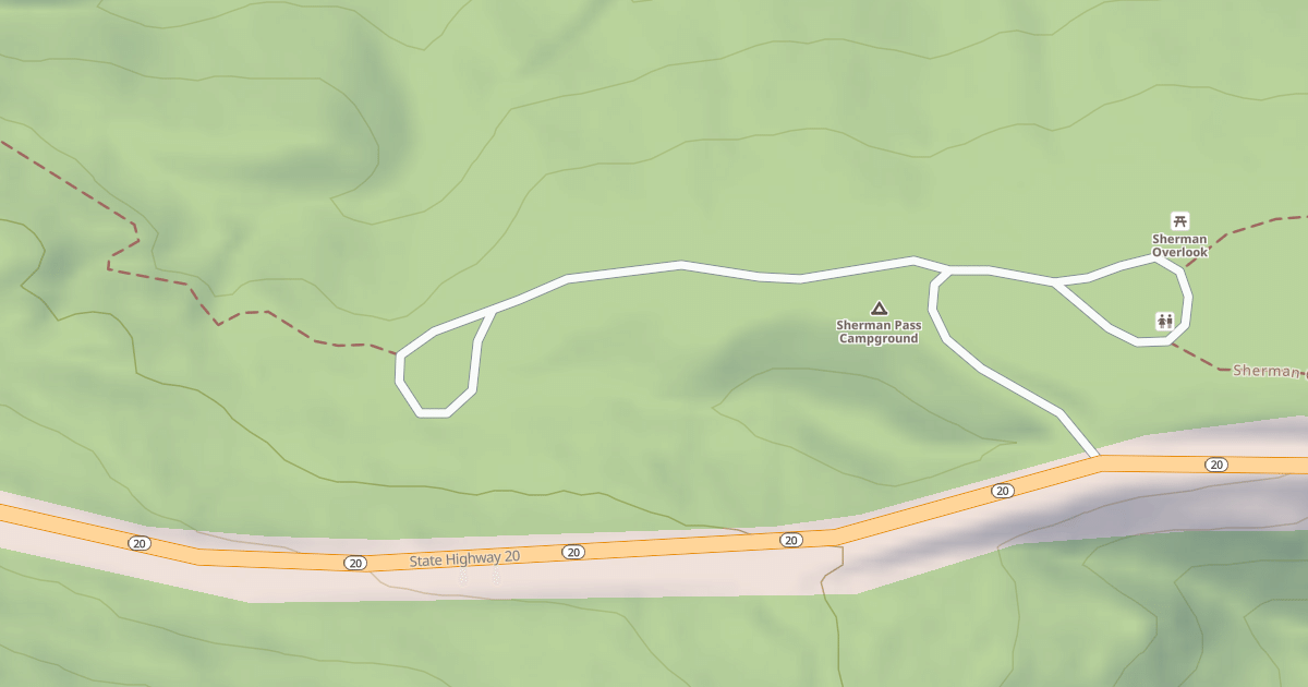 Map preview of SHERMAN OVERLOOK CAMPGROUND