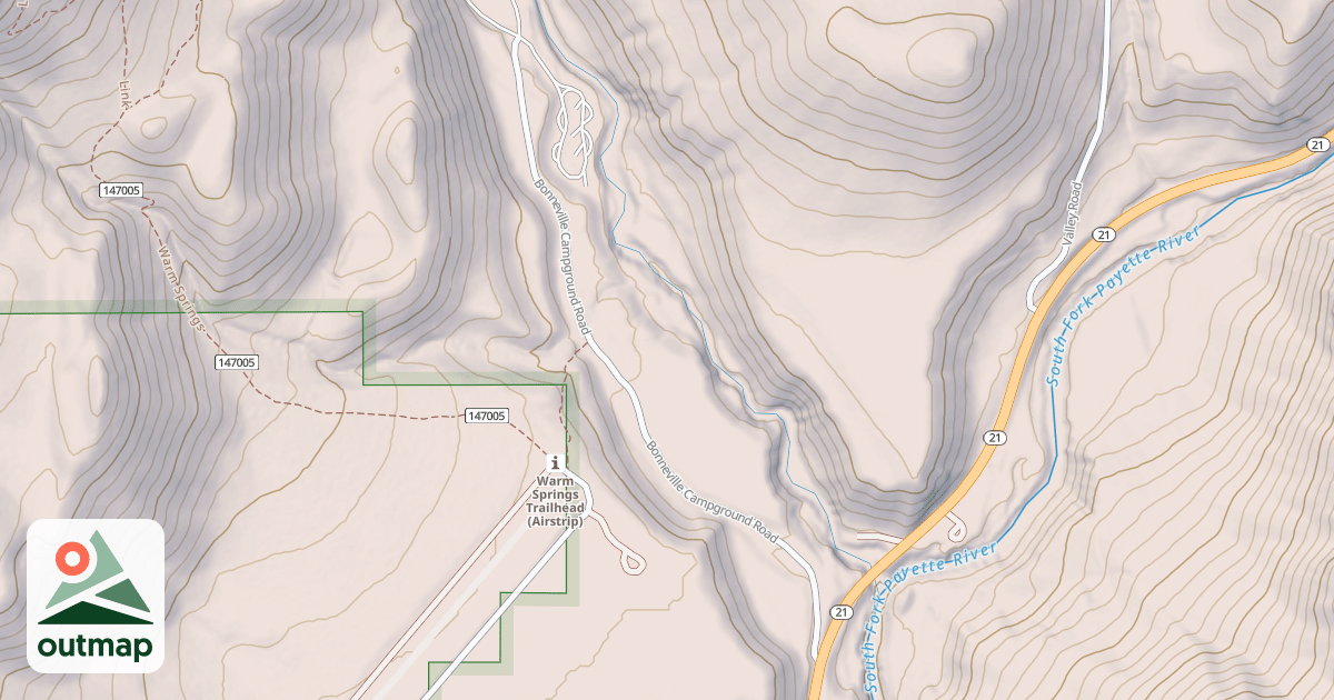 Map of BONNEVILLE CAMPGROUND
