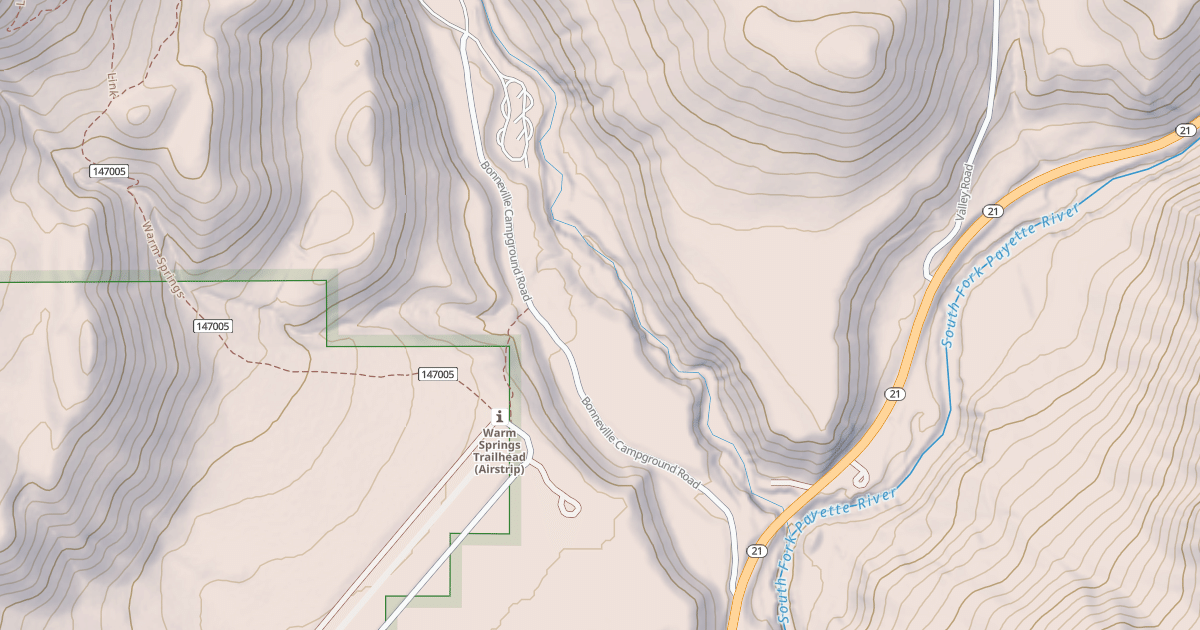 Map preview of BONNEVILLE CAMPGROUND