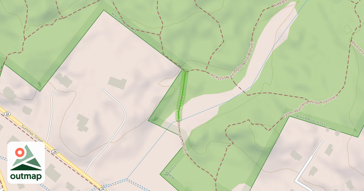 Map of ACROSS Lexington Trail (blue)