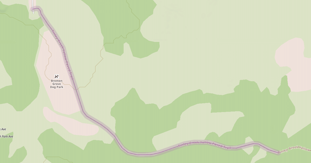 Map preview of Tinley Creek Yellow Paved Trail