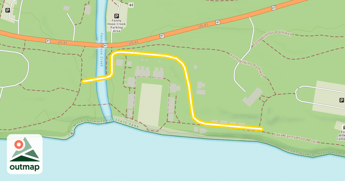 Map of Fort Wilkins Loop Connector
