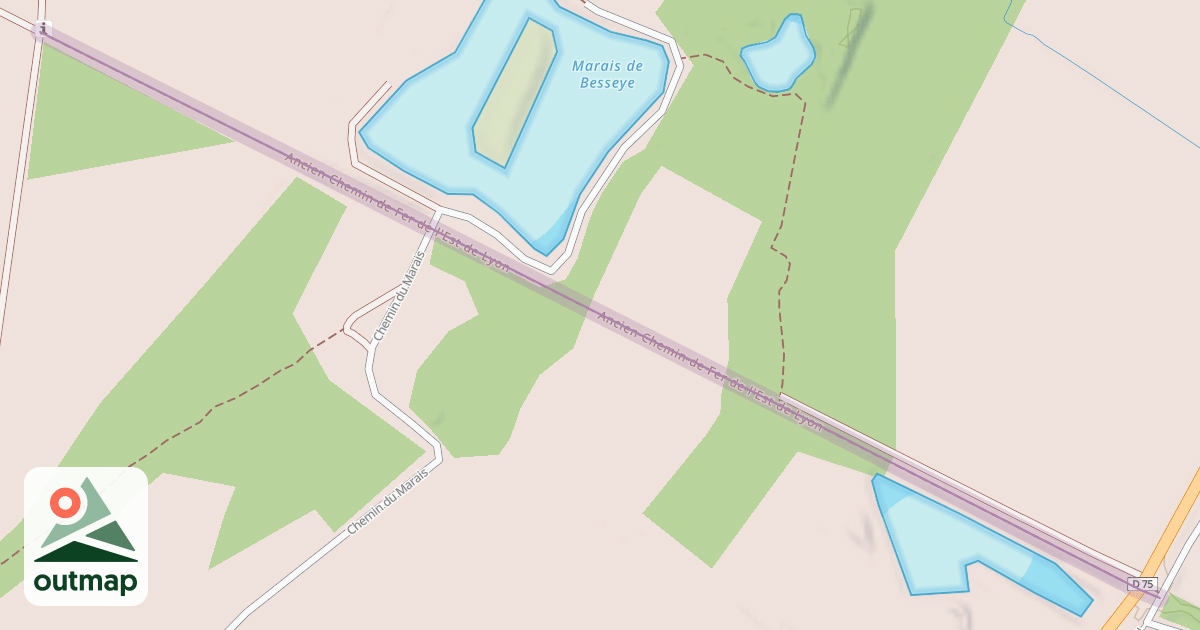 Map of Ancien Chemin de Fer de l'Est de Lyon