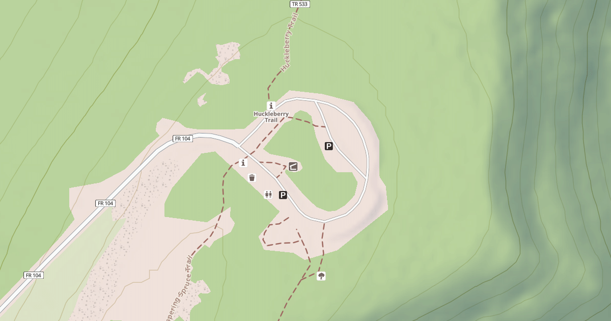 Map preview of SPRUCE KNOB TOW. PARK. LOOP