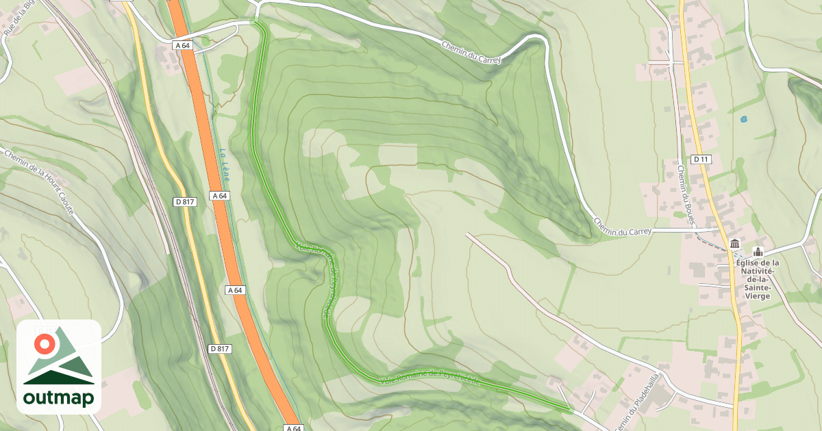 Map of Voie Romaine de Peyrehicède