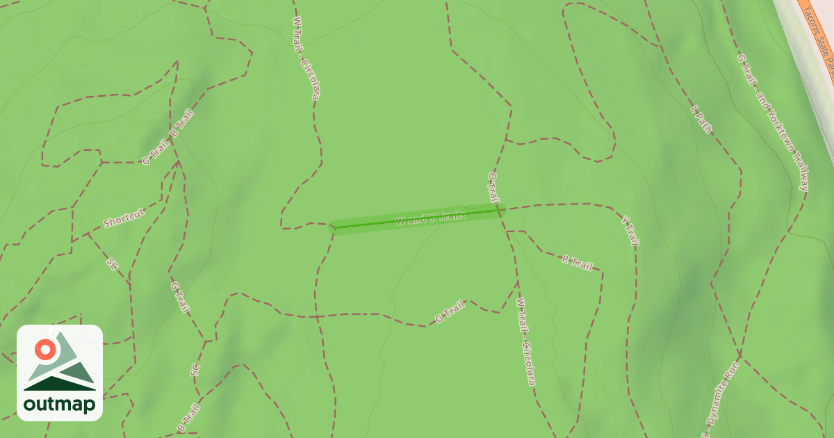 Map of W and Y Trails