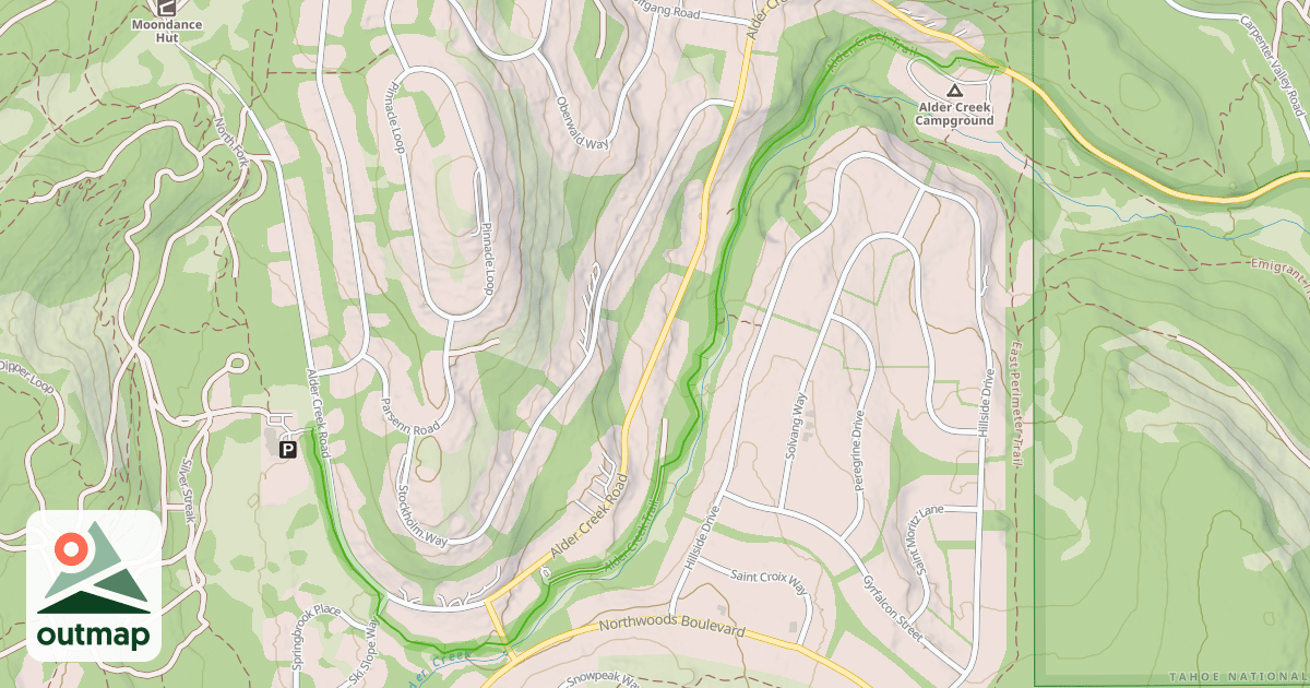 Map of Alder Creek Trail