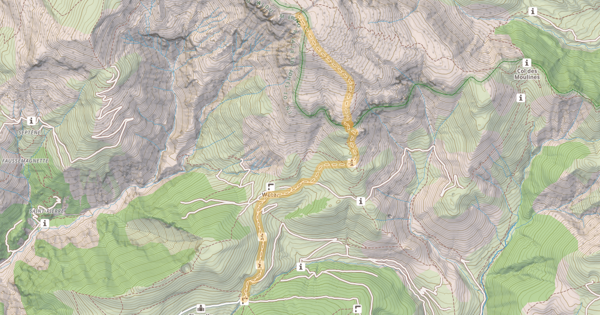 Map preview of Mont Démant — Col de l'Espaule