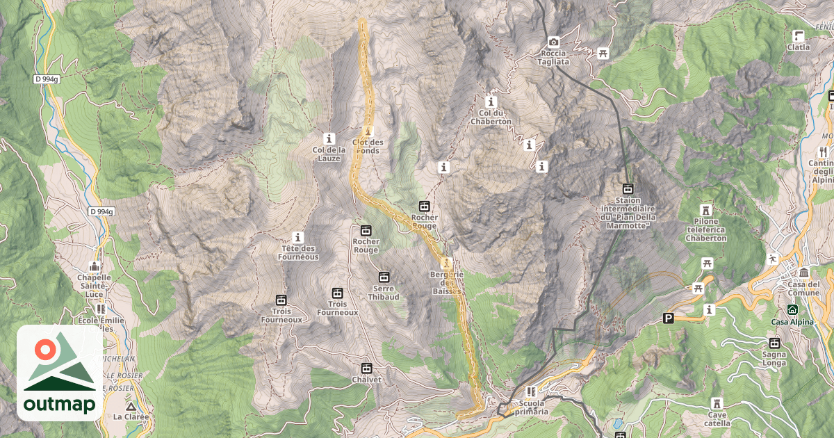 Map of Col des Trois Frères Mineurs — Montgenèvre