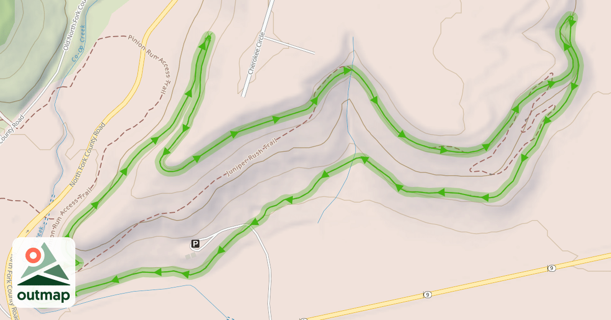 Map of Pinion Run Trail