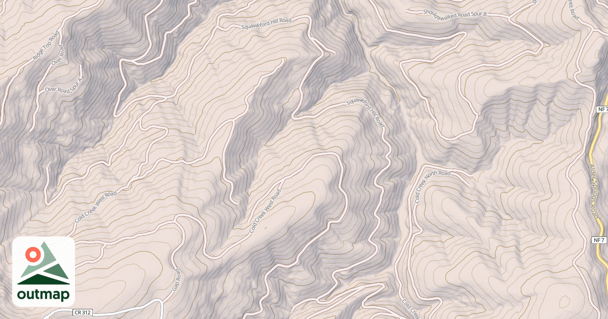 Map of SQUAWKFORD HILL