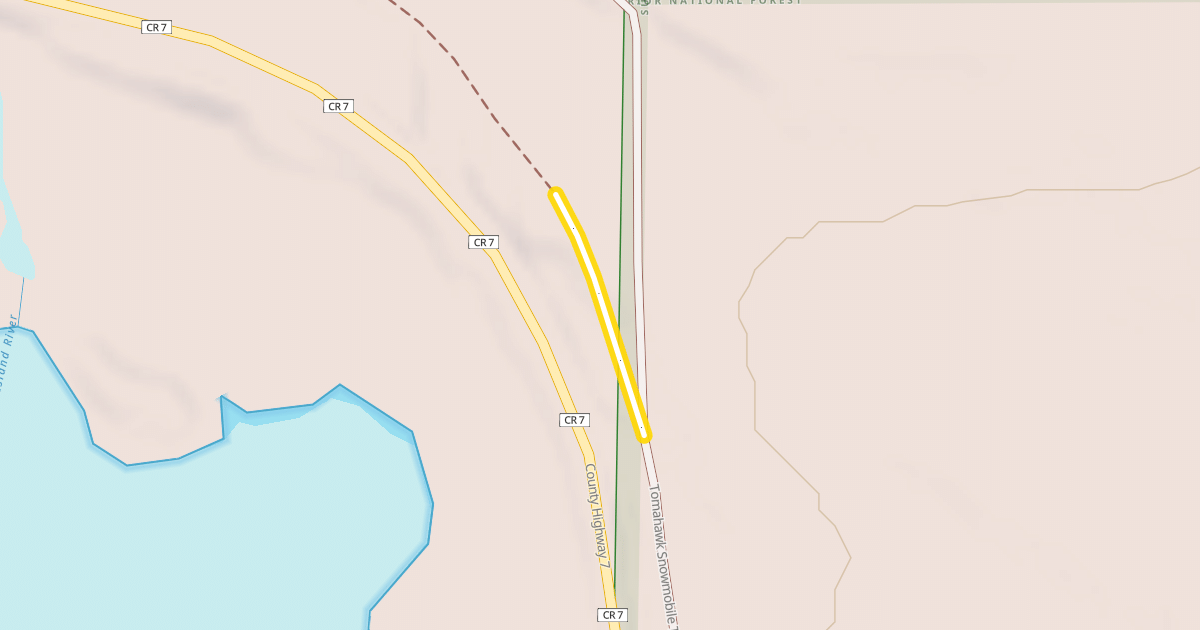 Map preview of Tomahawk Snowmobile Trail