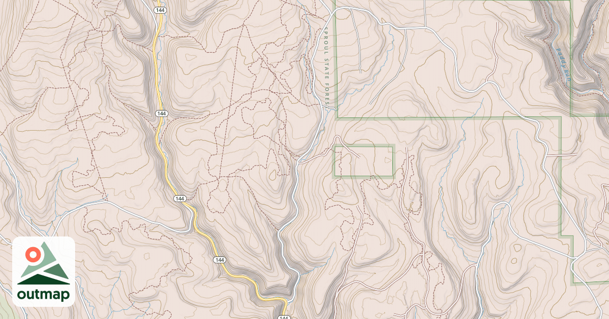 Map of Two Mile Run Snowmobile Trails