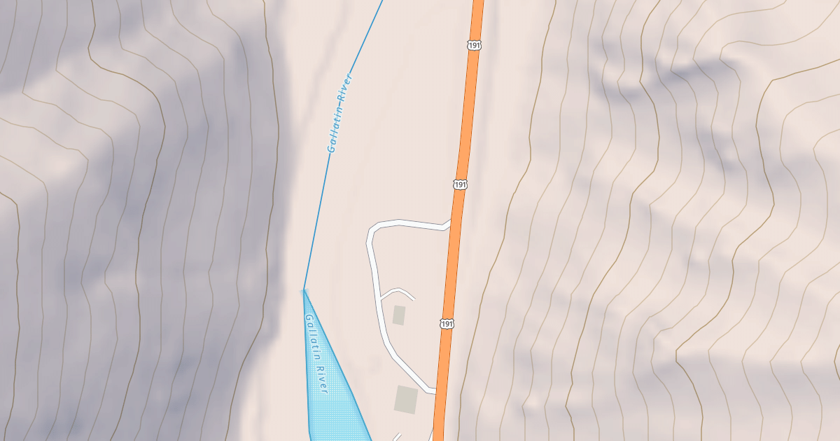 Map preview of GALLATIN RIVER ACCESS MP 55.6
