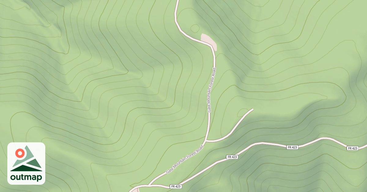Map of GATE MOUNTAIN