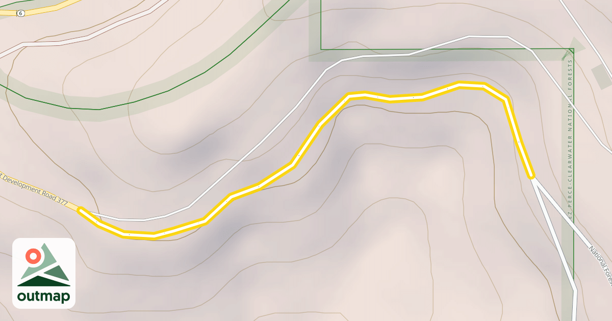 Map of National Forest Development Road 377
