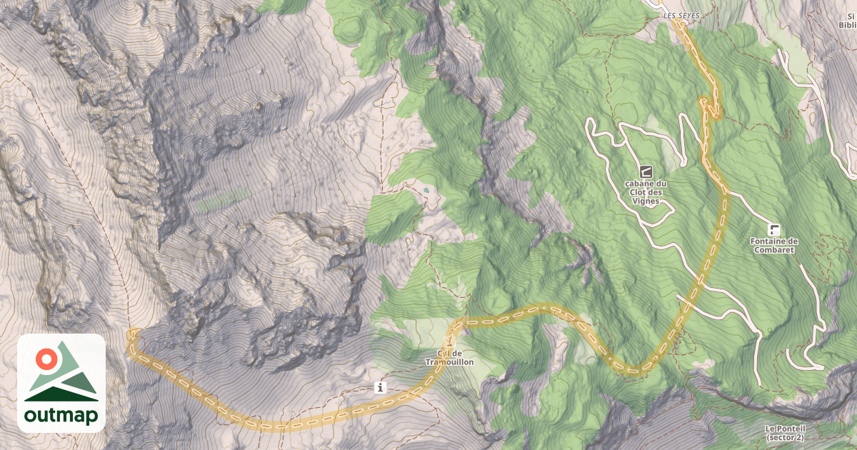 Map of Crête de Gaulent — Les Seyes