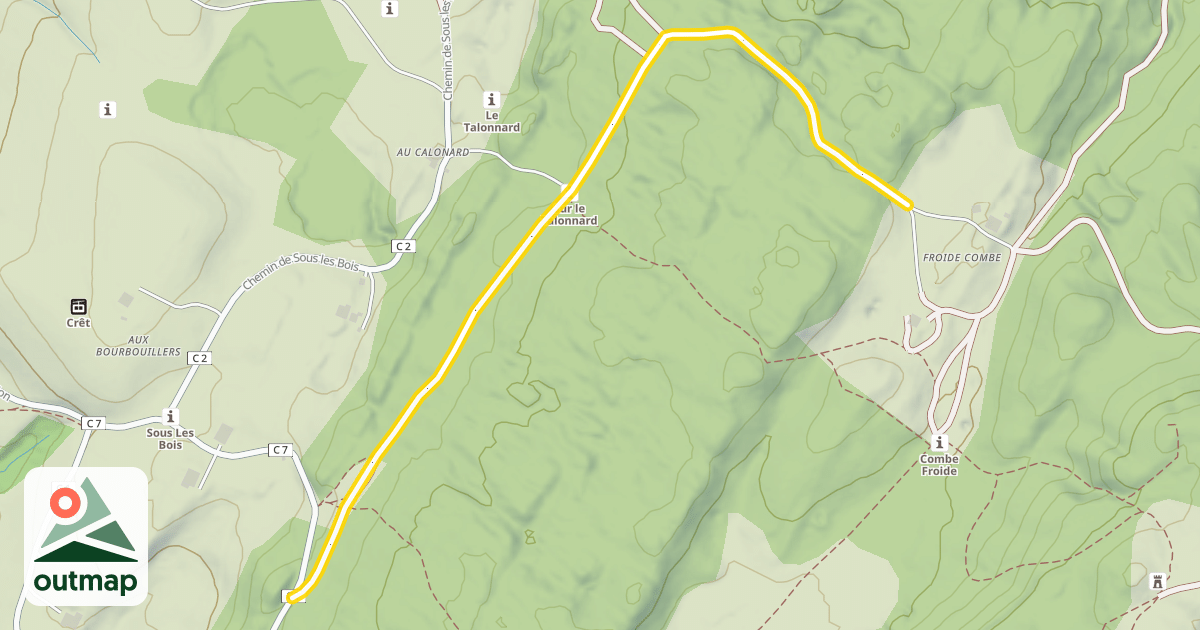 Map of Chemin de Froide Combe