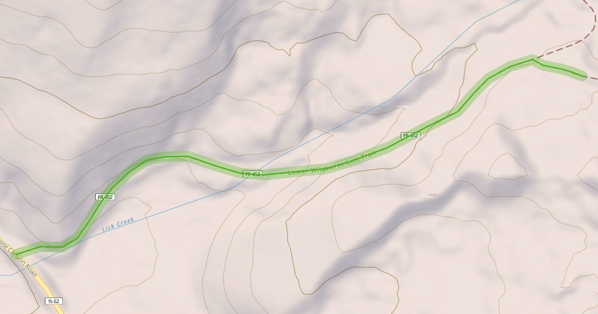 Map preview of Lower Wildhorse Lick Trail