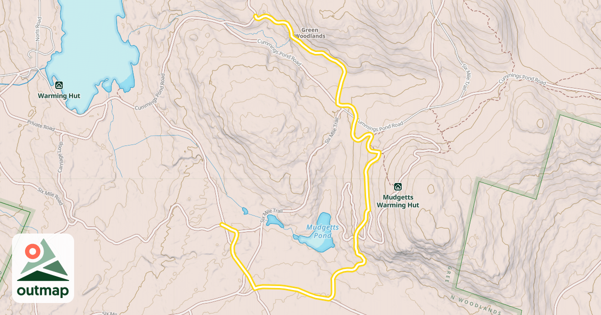 Map of Mudgetts Pond Trail