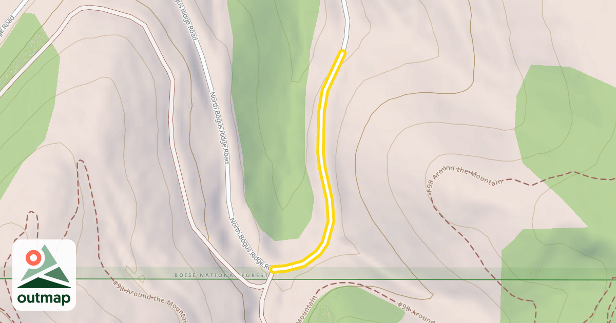 Map of North Bogus Ridge Road