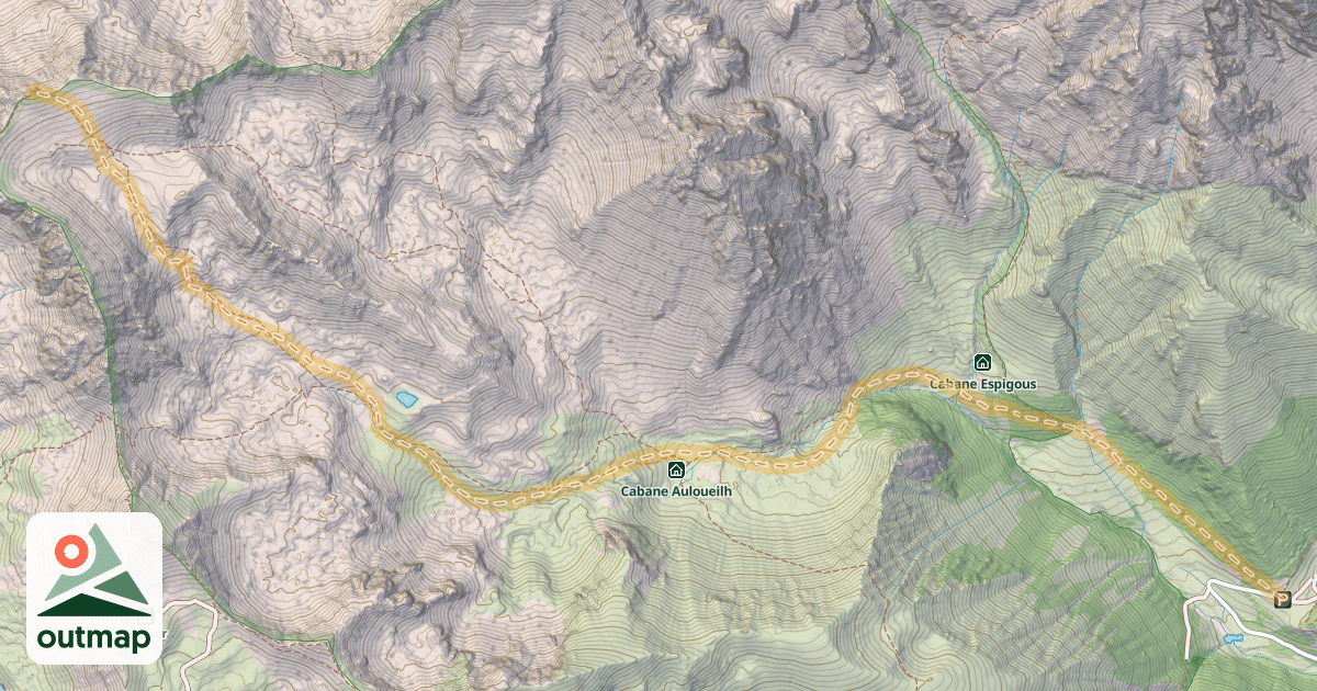 Map of Pic Prada ou Pic d'Arroque — Lurgues