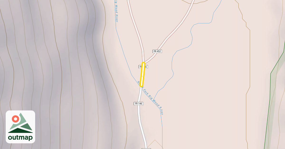 Map of North Fork Canyon Road