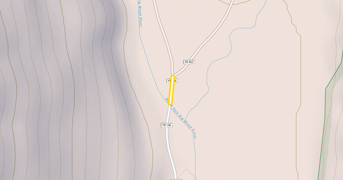 Map preview of North Fork Canyon Road