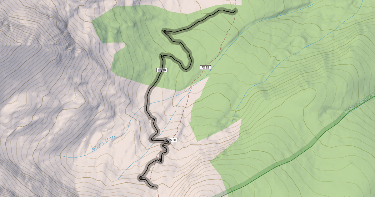 Map preview of Miners Creek Trail