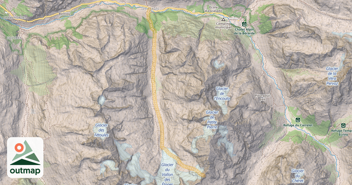 Map of Col Nord de Clot Châtel — Les Étages