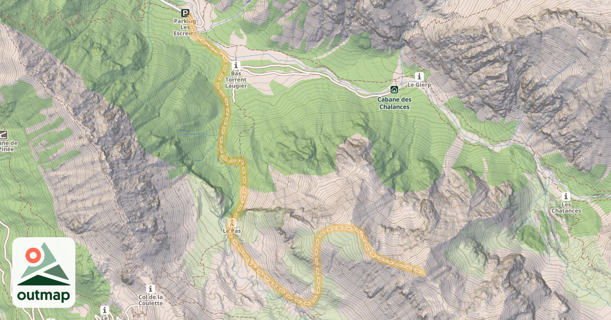 Map of Crête du Vallon Laugier — Haute Rua