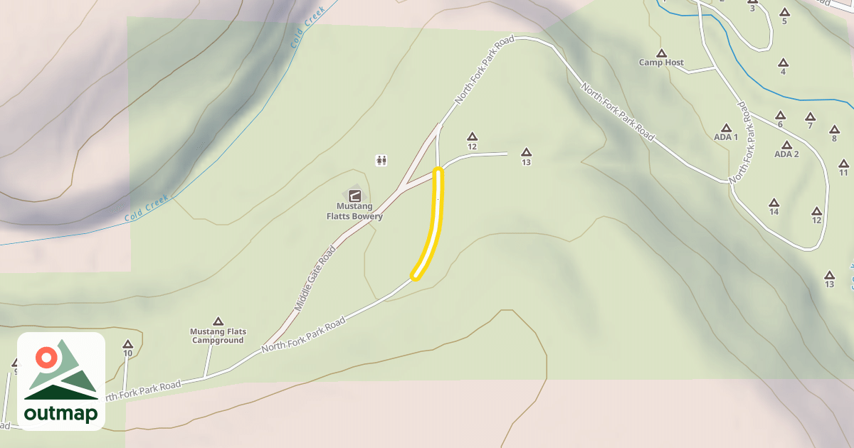Map of North Fork Park Road
