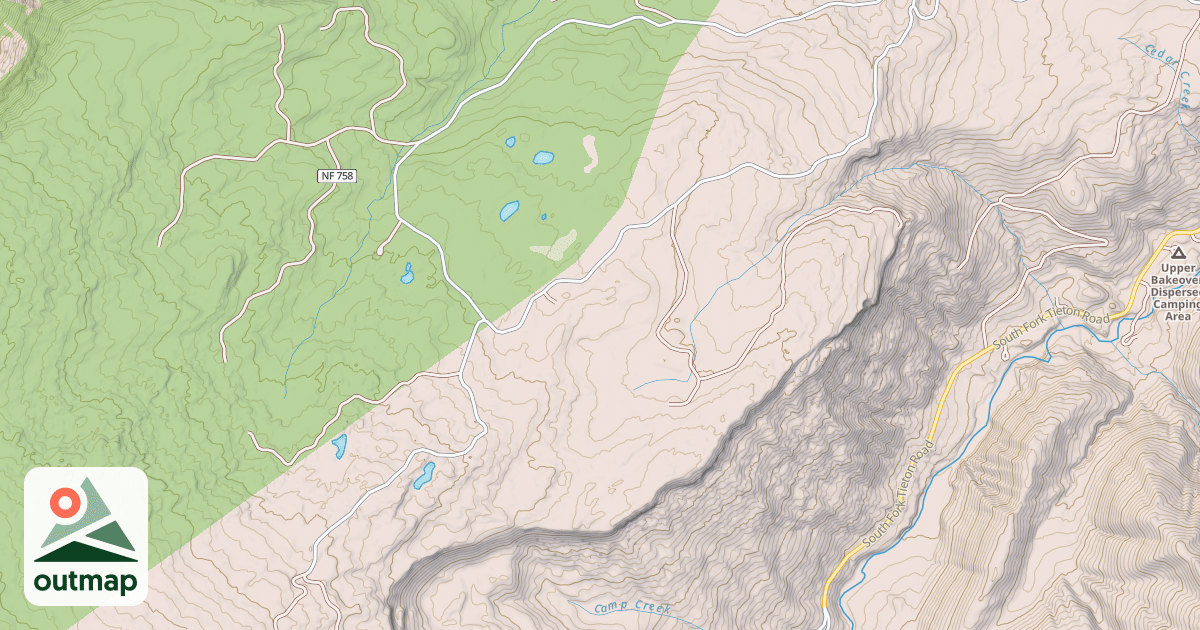 Map of BEAR CREEK MOUNTAIN