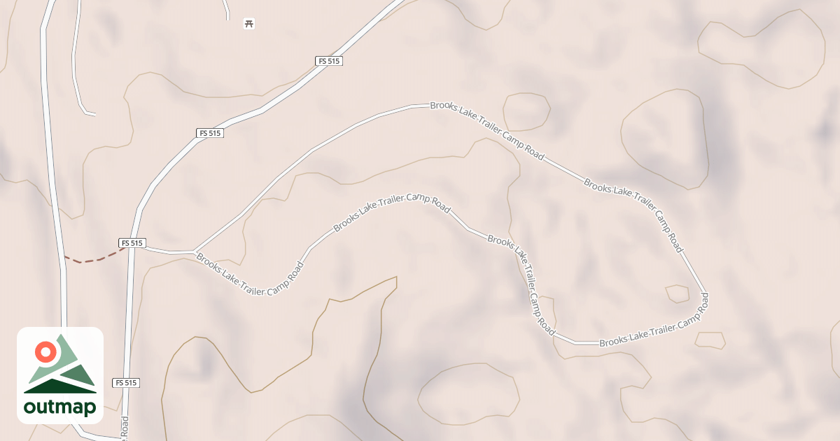 Map of BROOKS LAKE TRAILER CAMP