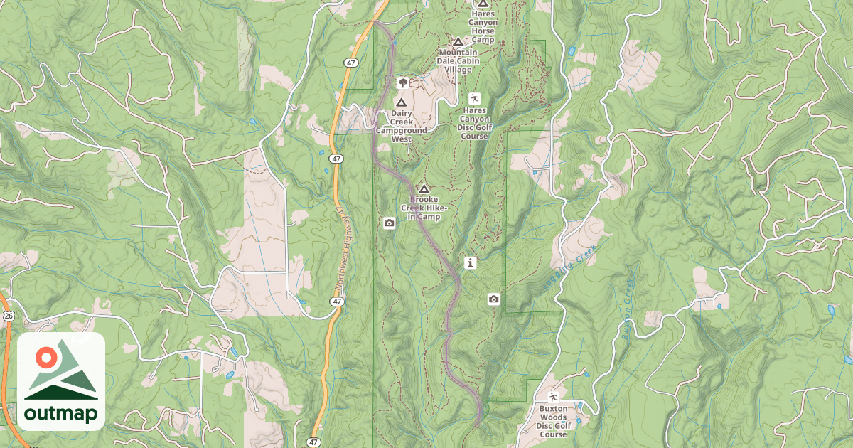 Map of Banks-Vernonia State Trail