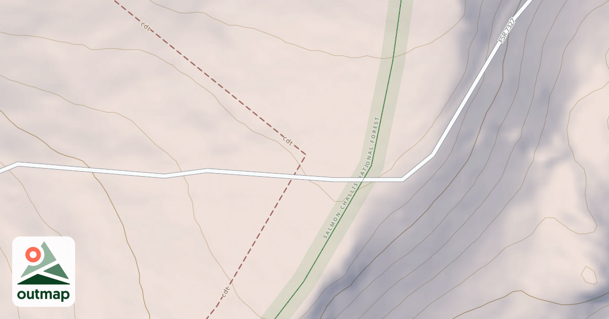 Map of Continental Divide National Scenic Trail in Beaverhead