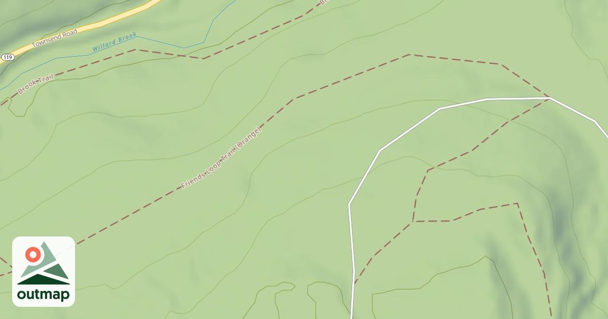 Map of Friends Loop Trail (Orange)