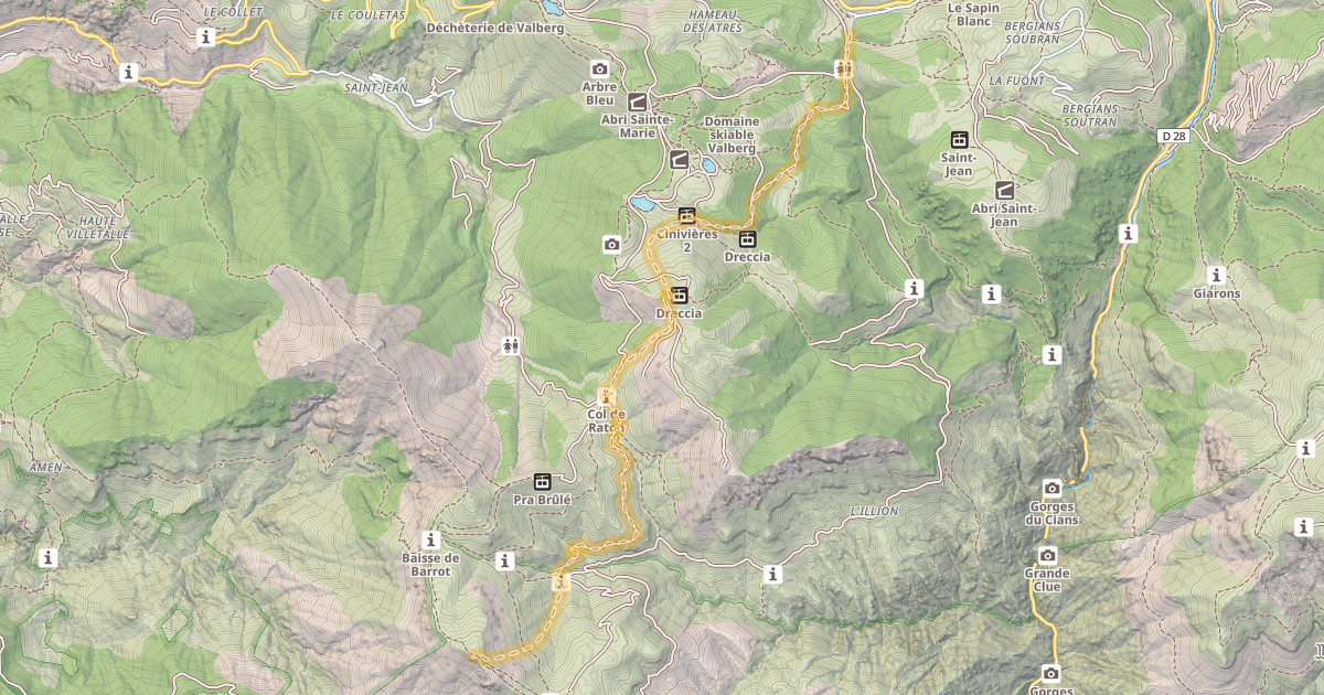 Map preview of Dôme de Barrot — Parking de la Rouya