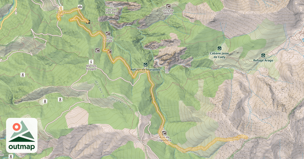 Map of Pic des Sept Hommes — Coll de Jou